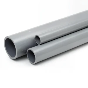 مواسير UPVC ضغط 6 بار قطر خارجي 200 مم سمك 5.9 مم لون رمادي