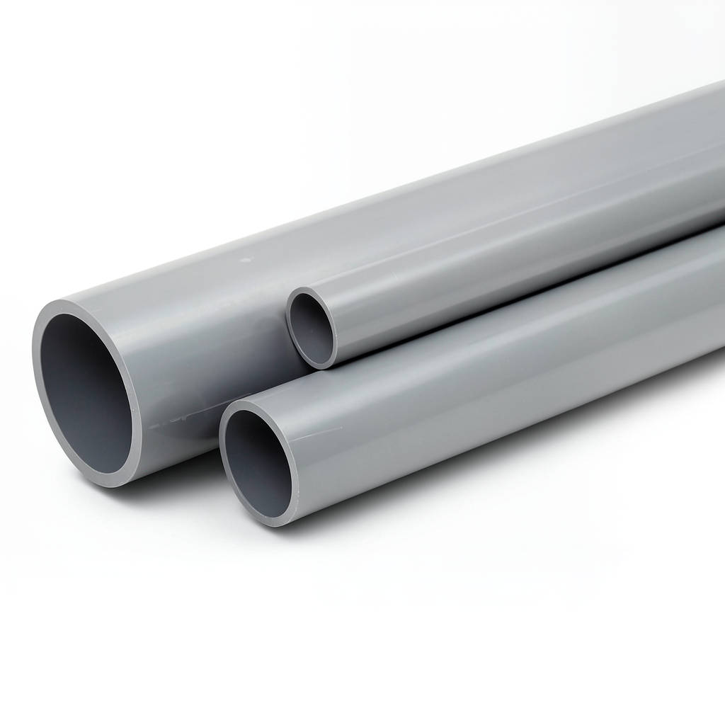 UPVC Pipes Pressure 6 Bar Outside Diameter 200 mm Thickness 5.9 mm Gray