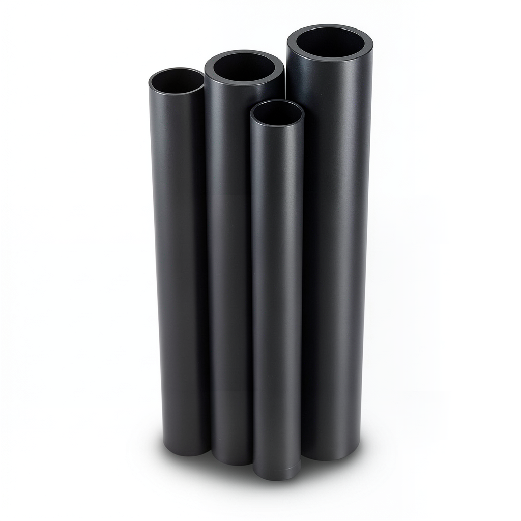 مواسير HDPE بولي ايثيلين عالي الكثافة PE 100 ضغط 12.5 بار قطر خارجي 400 مم سمك 29.4 مم أسود