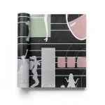 Youthful Wall Covering 10m x 53cm Black and Gray with Pink