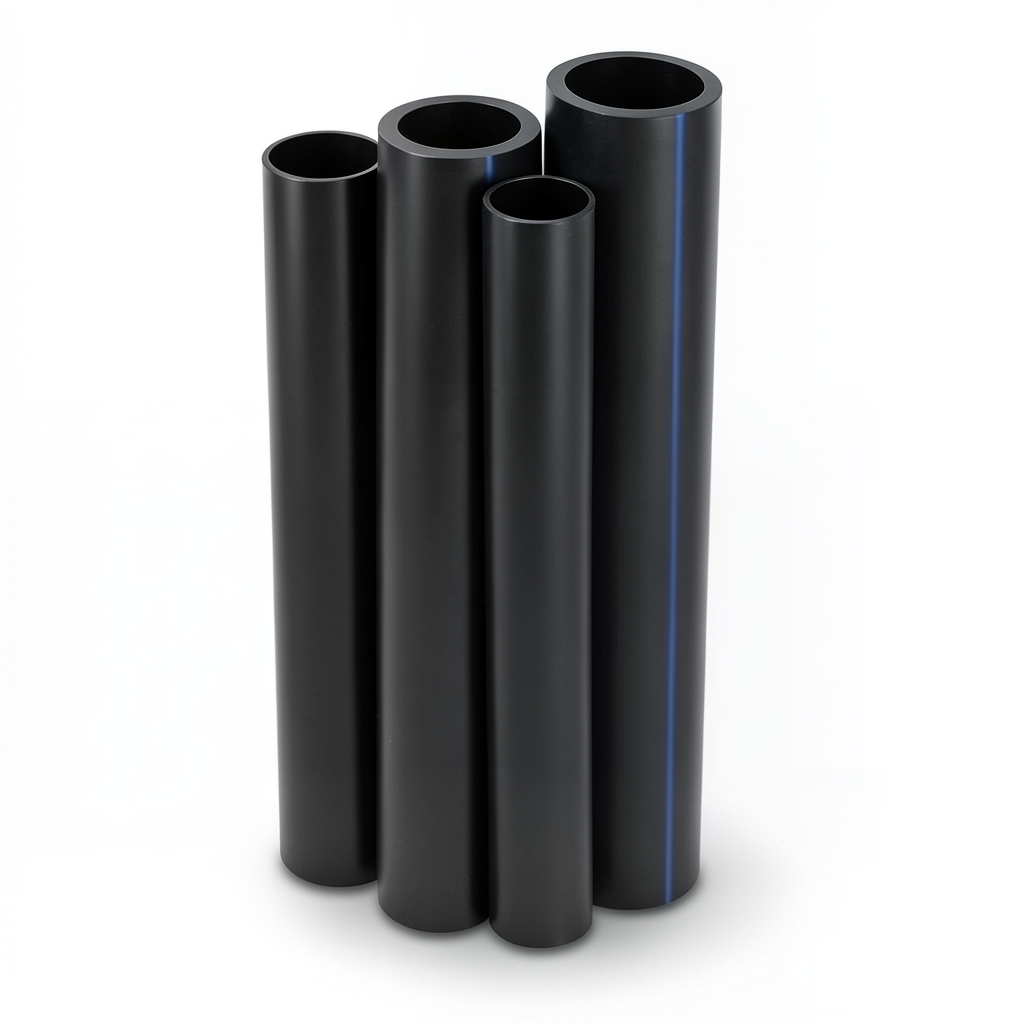 مواسير HDPE بولي ايثيلين عالي الكثافة PE 100 ضغط 12.5 بار قطر 560 مم سمك 41.2 مم لون أسود
