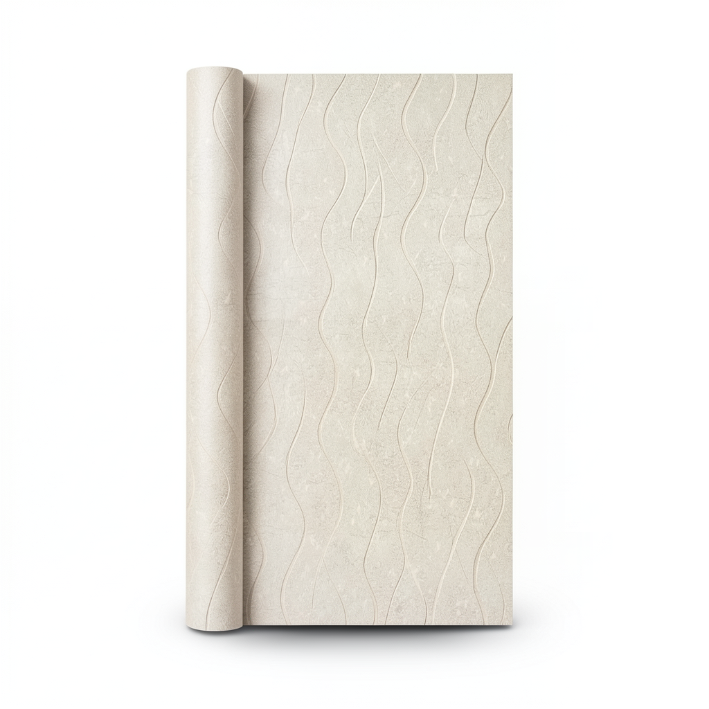 Wavy Wall Covering 15.6m x 106cm Beige Color