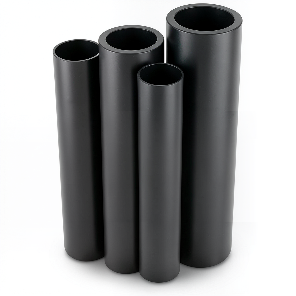 أنابيب HDPE PE 80 ضغط 10 بار قطر خارجي 500 مم سمك 36.8 مم لون أسود