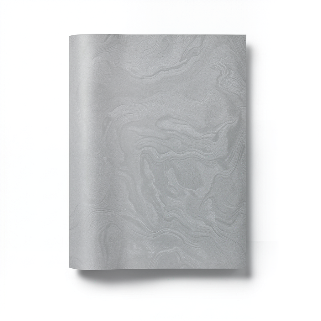 Vinyl Wallpaper Wavy Design 15.6m×106cm Gray Color