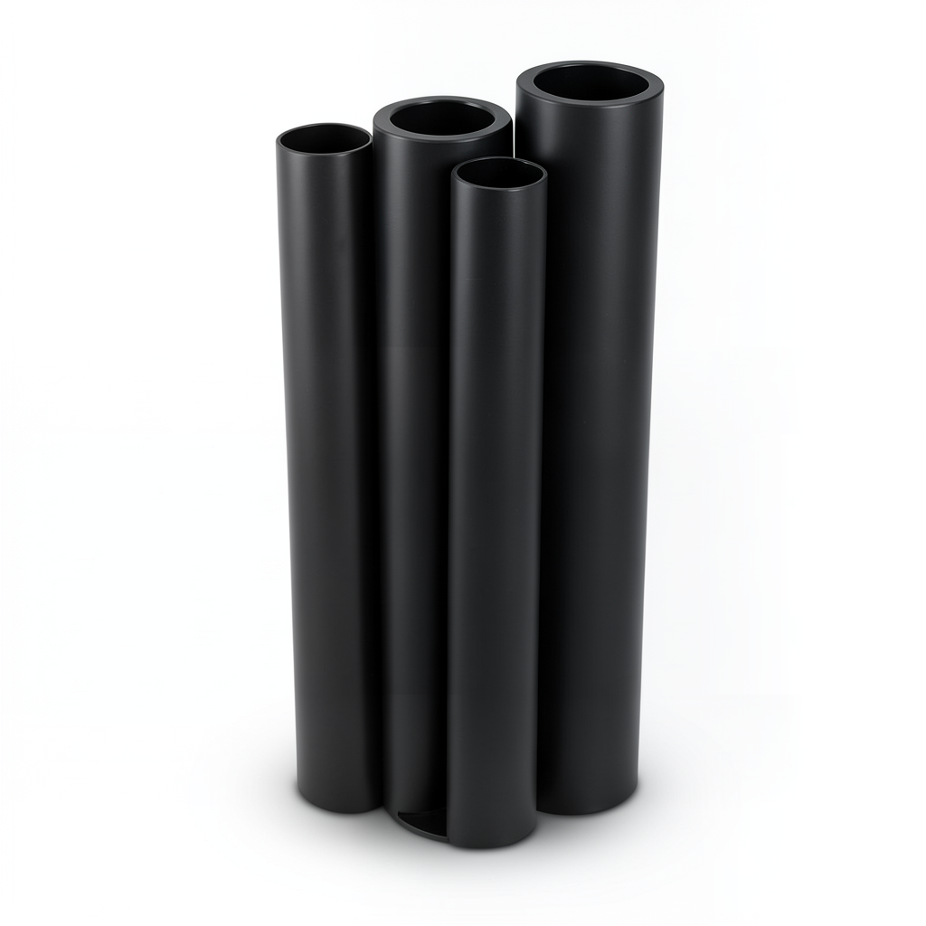مواسير HDPE PE 63 ضغط 4 بار قطر خارجي 180 مم سمك 6.9 مم لون أسود