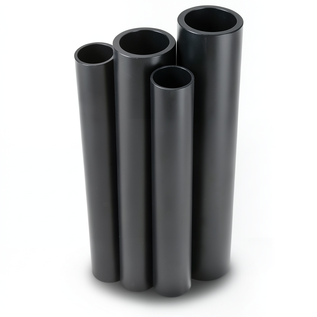 مواسير HDPE PE 63 ضغط 4 بار قطر 225 مم سمك 8.6 مم لون أسود
