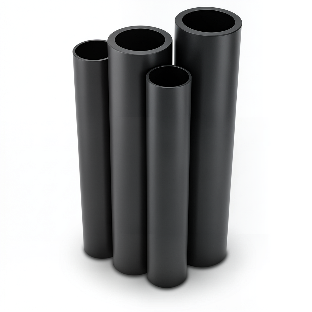 مواسير HDPE PE 63 ضغط 4 بار قطر 250 مم سمك 9.6 مم لون أسود