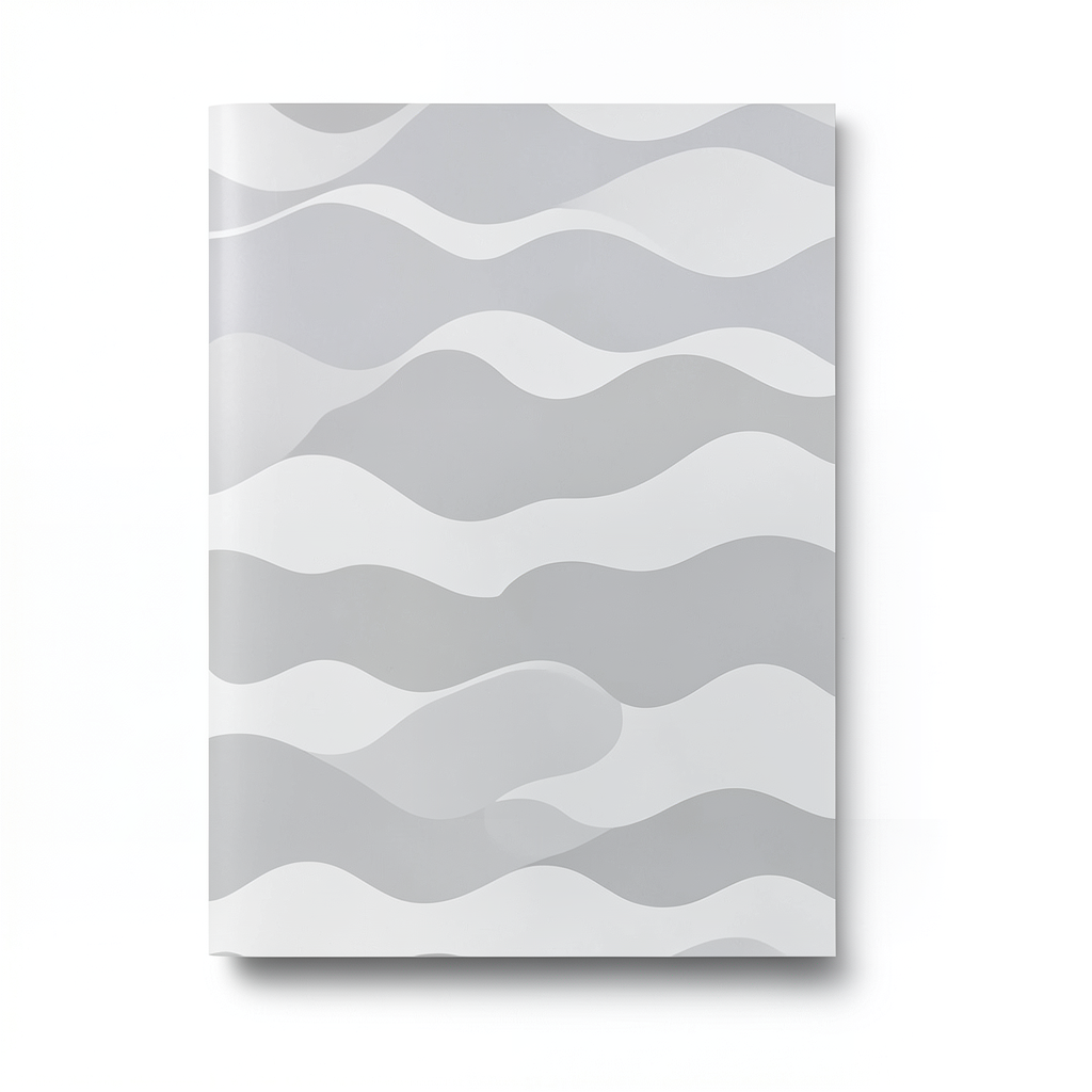 Vinyl Wall Decoration Wavy Design 15.6m×106cm Light Gray