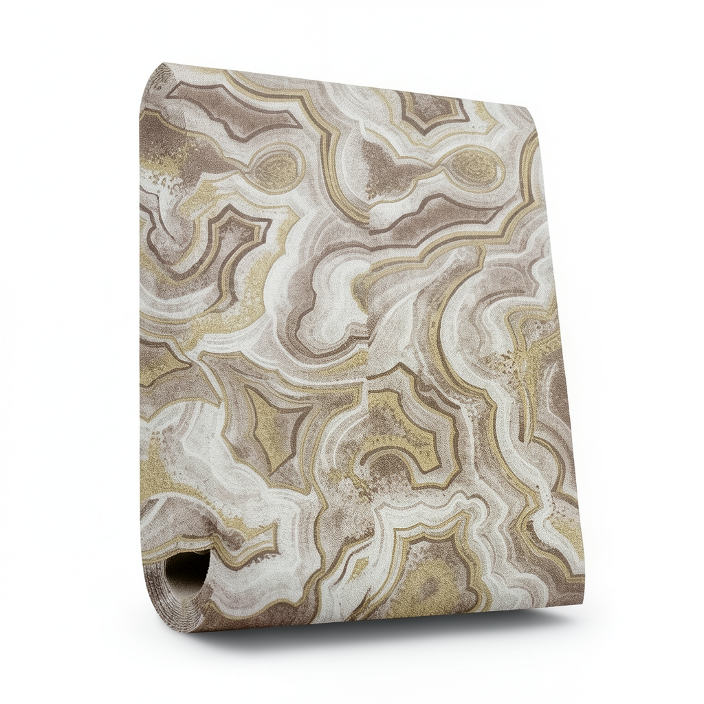 Wavy Wall Covering 15.6m x 106cm Brown Color