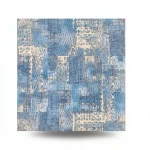  Italian Wall Covering Blue with Beige Color, Length 10m, Width 1.06m, Model Z44958