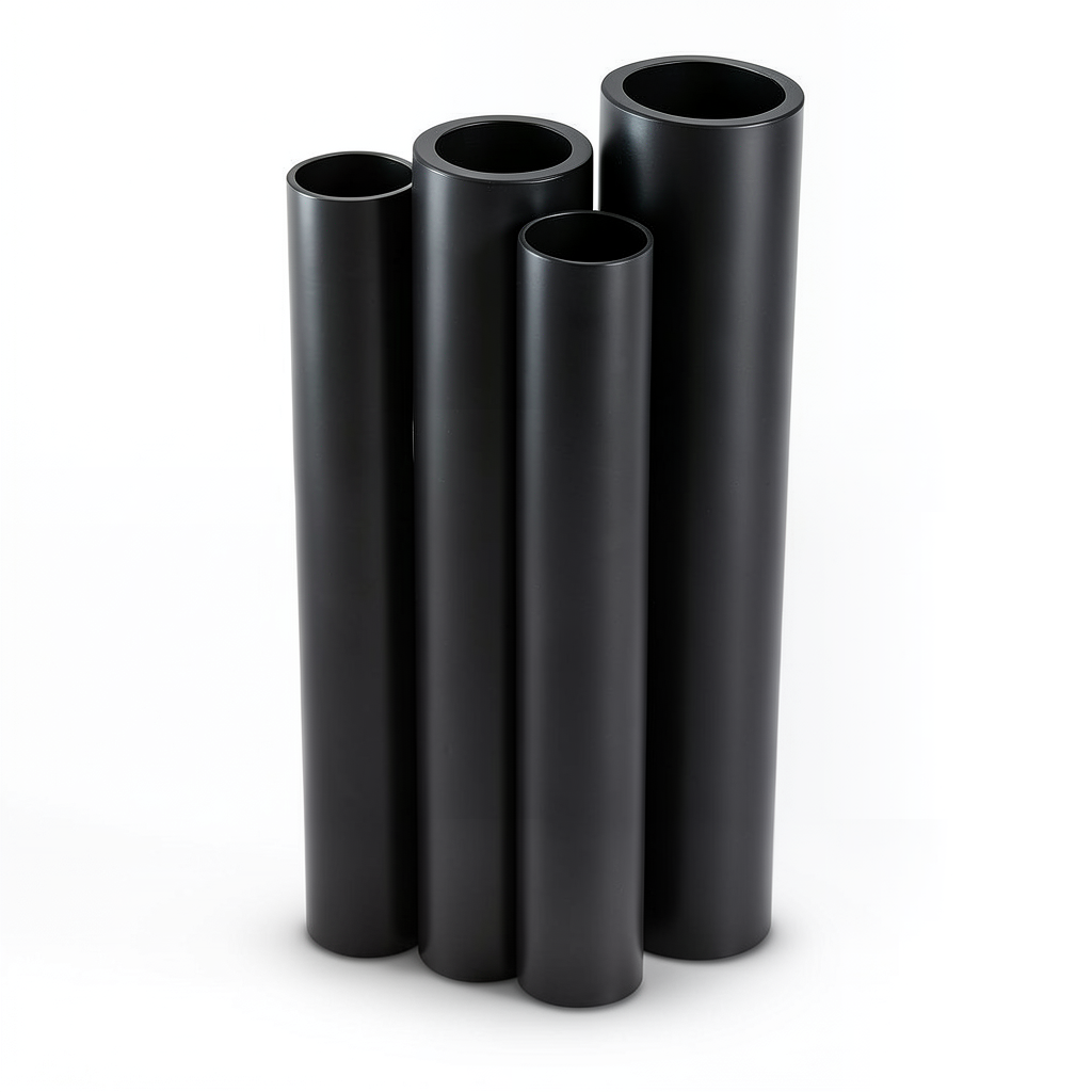 مواسير HDPE PE 63 ضغط 4 بار قطر خارجي 160 مم سمك 6.2 مم لون أسود