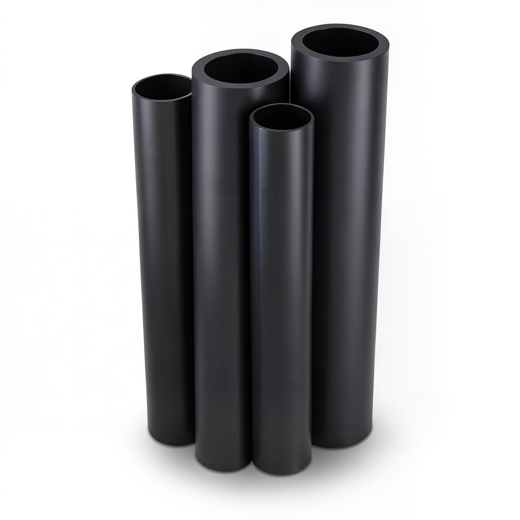 مواسير HDPE PE 63 ضغط 4 بار قطر خارجي 180 مم سمك 6.9 مم لون أسود