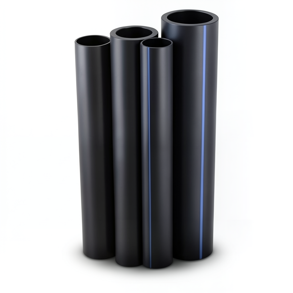 مواسير HDPE PE 63 ضغط 4 بار قطر 250 مم سمك 9.6 مم لون أسود