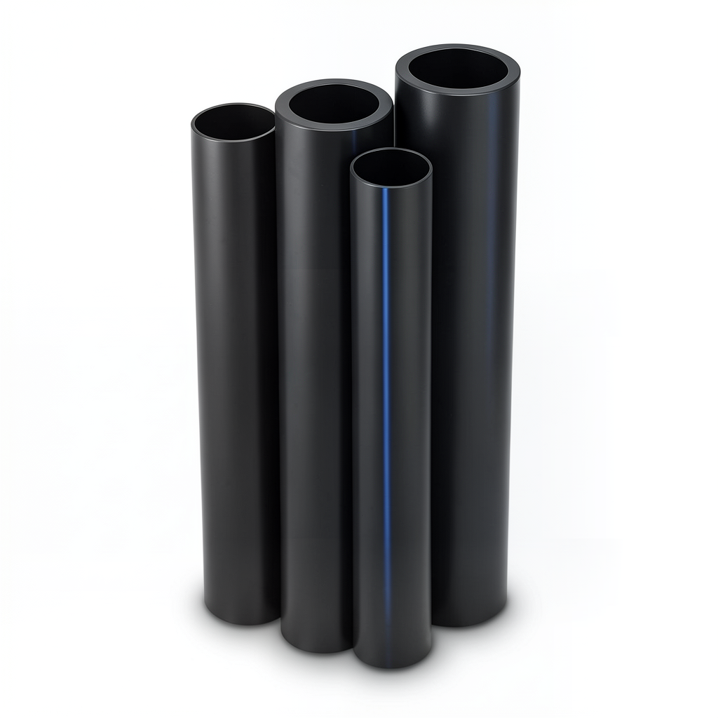 مواسير HDPE PE 63 ضغط 4 بار قطر 225 مم سمك 8.6 مم لون أسود