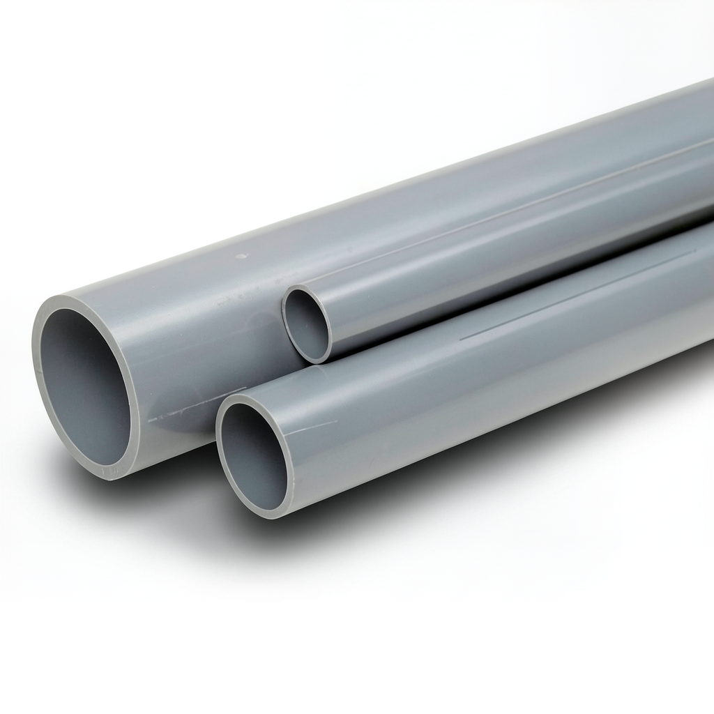 UPVC Pipes Pressure 16 Bar Diameter 90 mm Thickness 6.7 mm Gray