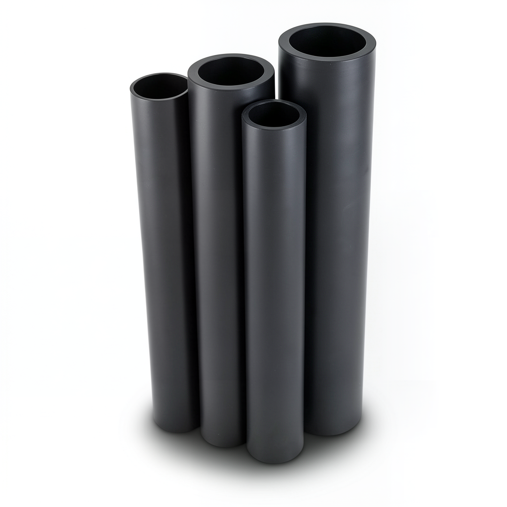 HDPE Pipes PE 63 Pressure 4 Bar Outside Diameter 630 mm Thickness 24.1 mm Black