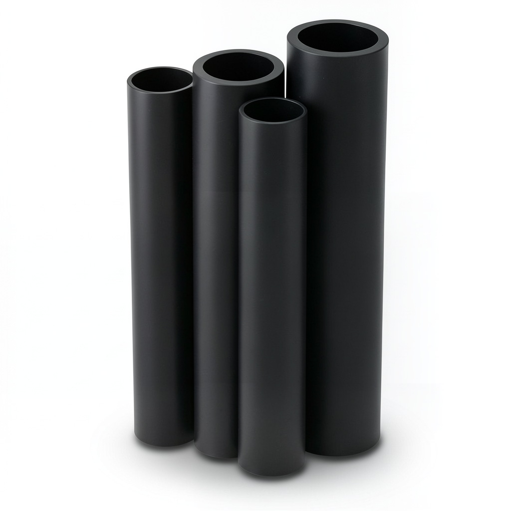 أنابيب HDPE PE 63 ضغط 4 بار قطر خارجي 1600 مم سمك 61.2 مم لون أسود