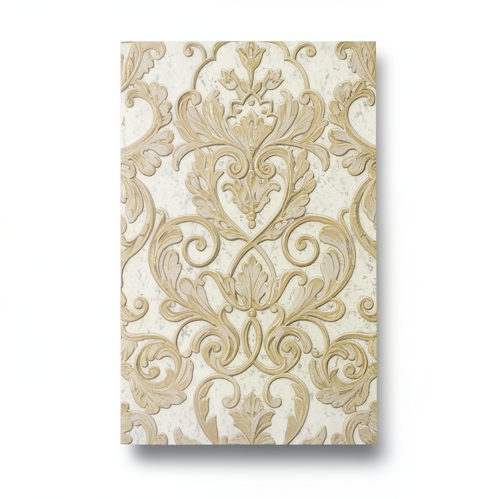 Italian Wall Covering Beige Color, 10m Length, 1.06m Width, Model 85007