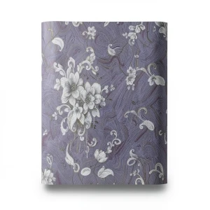 Patterned Wallpaper 10m x 1.06m Gray with Purple, Model 84001-1