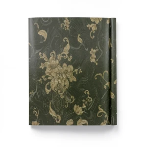 Italian Patterned Wallpaper 10m×1.06m Dark Olive Green, Model 84004