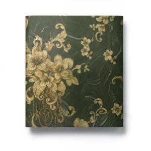 Italian Patterned Wallpaper 10m×1.06m Dark Olive Green, Model 84004
