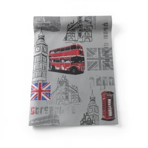 German Wallpaper Youth and Children 10m x 0.53m Gray and Red