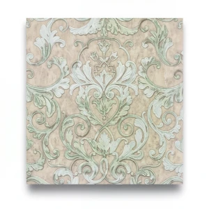 Italian Wall Decoration 10m×1.06m Beige with Light Green, Model 85011