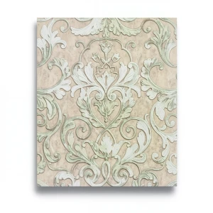 Italian Wall Decoration 10m×1.06m Beige with Light Green, Model 85011