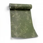 Italian Wall Covering Olive Green Color, Length 10m, Width 0.73m, Model 24011