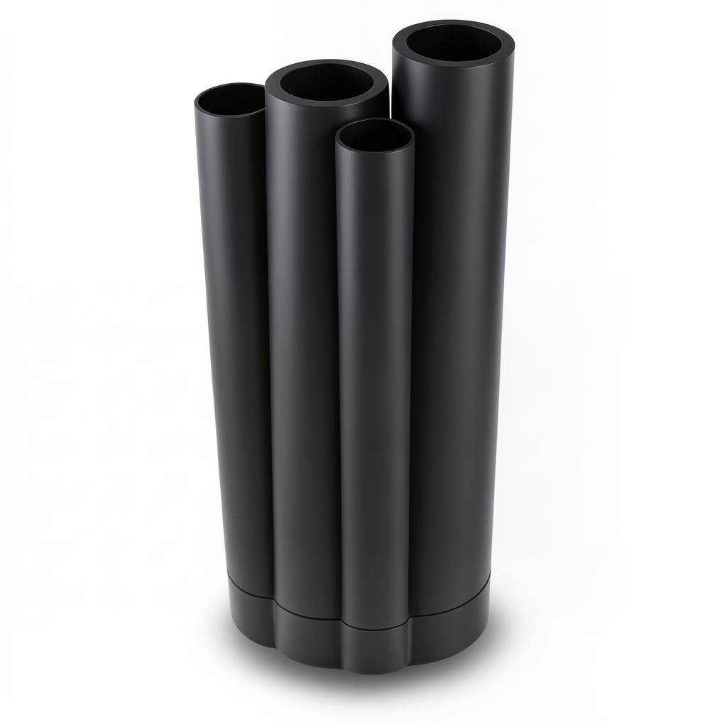 مواسير HDPE لبولي ايثيلين PE 63 ضغط 4 بار قطر خارجي 800 مم سمك 30.6 مم لون أسود