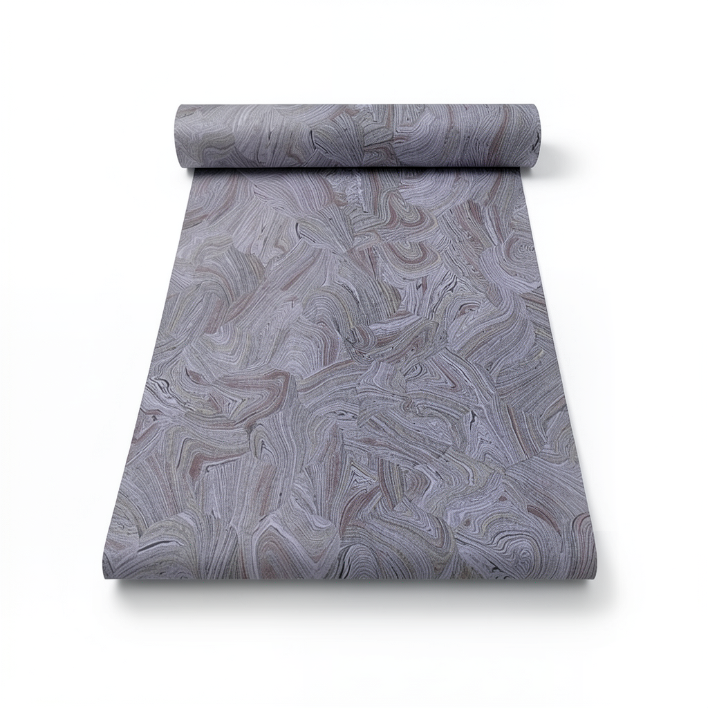 Italian Patterned Wallpaper 10m×1.06m Gray with Purple, Model 84030