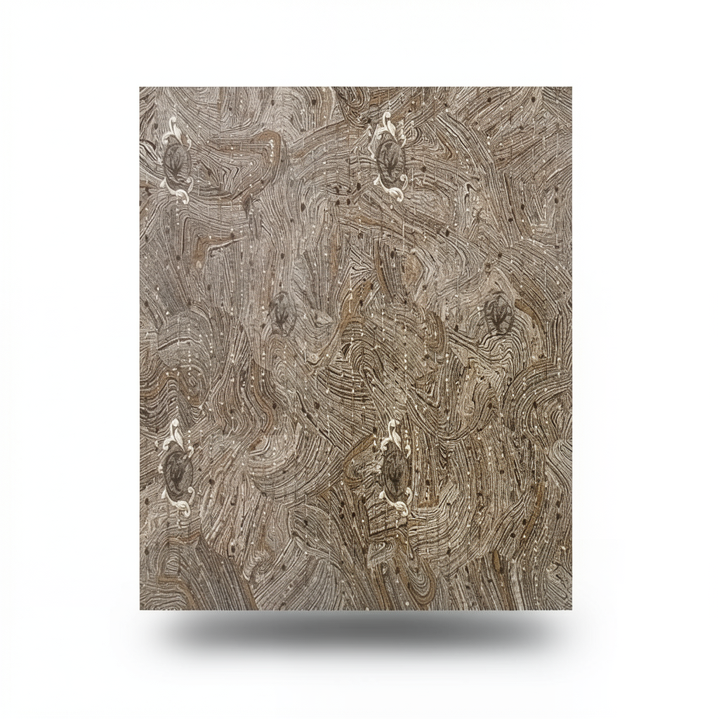 Patterned Wall Covering 10m x 1.06m Brown Color, Model 84021