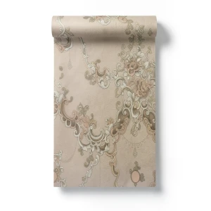 Italian Wall Covering Beige Color, 10m Length, 1.06m Width, Model 85030