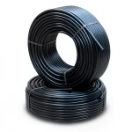 أنابيب HDPE الراجحي PE 63 ضغط 6 بار قطر خارجي 90 مم سمك 5.1 مم لون أسود