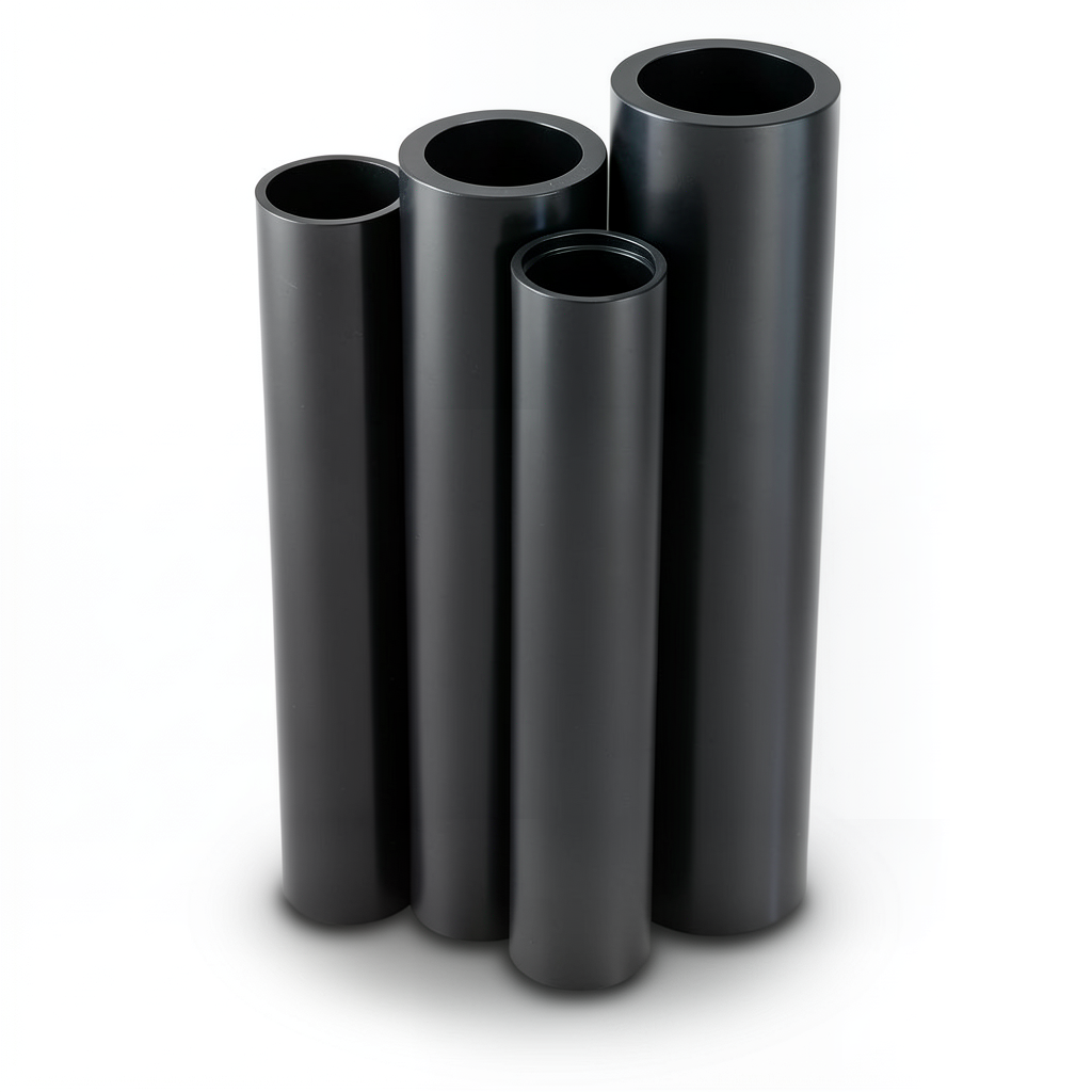 HDPE Pipes PE 63 Pressure 6 Bar 225 mm Diameter 12.8 mm Thickness Black