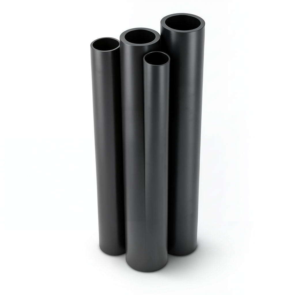 مواسير HDPE PE 63 ضغط 6 بار قطر 250 مم سمك 14.2 مم لون أسود