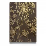 Floral Italian Paper Brown with Golden Color, Size 10m×0.70m, Model 12015