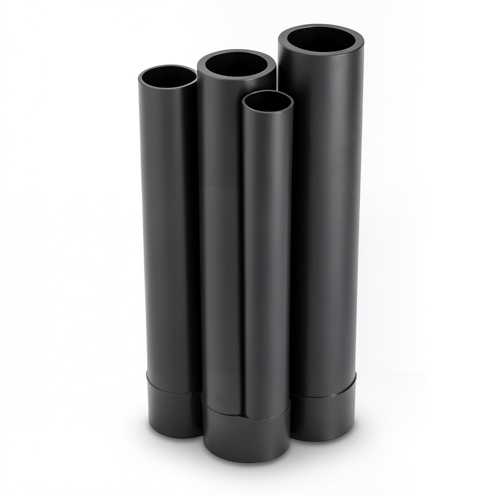 مواسير HDPE PE 63 ضغط 6 بار قطر 280 مم سمك 15.9 مم لون أسود