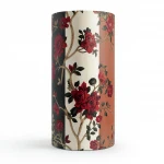 Floral Italian Paper Beige with Red and Black Color, Size 10m×0.70m, Model 12016