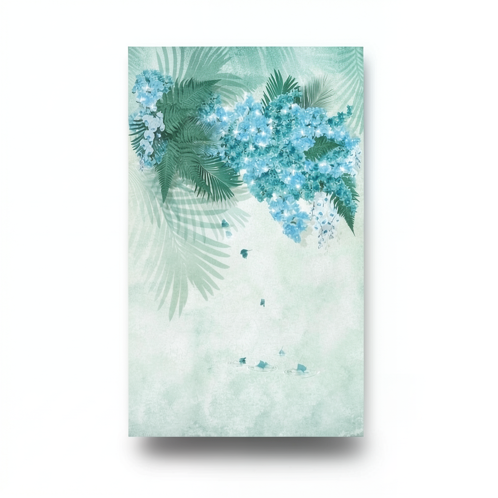 Italian Wall Decoration 10m x 0.73m Green and Blue, Model 25226