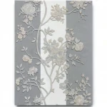 Floral Wall Decoration, Gray with Beige Color, Size 10m×0.70m, Model 12014  