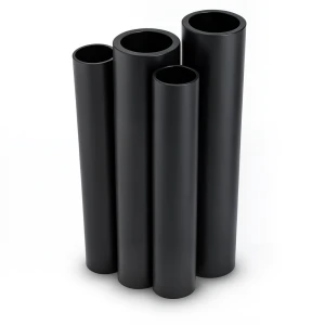 مواسير HDPE بولي ايثيلين عالي الكثافة PE 63 ضغط 6 بار قطر 355 مم سمك 20.1 مم لون أسود