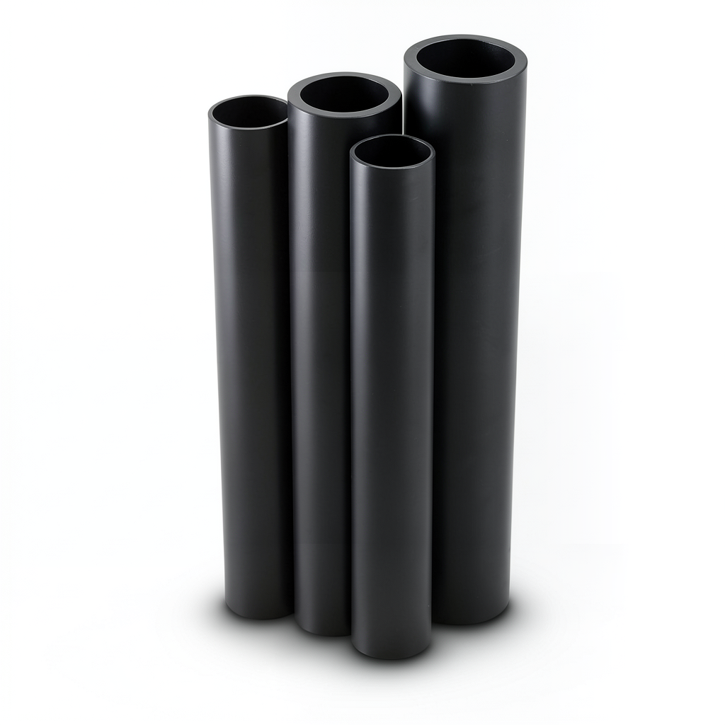 مواسير HDPE بولي ايثيلين عالي الكثافة PE 63 ضغط 6 بار قطر خارجي 500 مم سمك 28.4 مم لون أسود