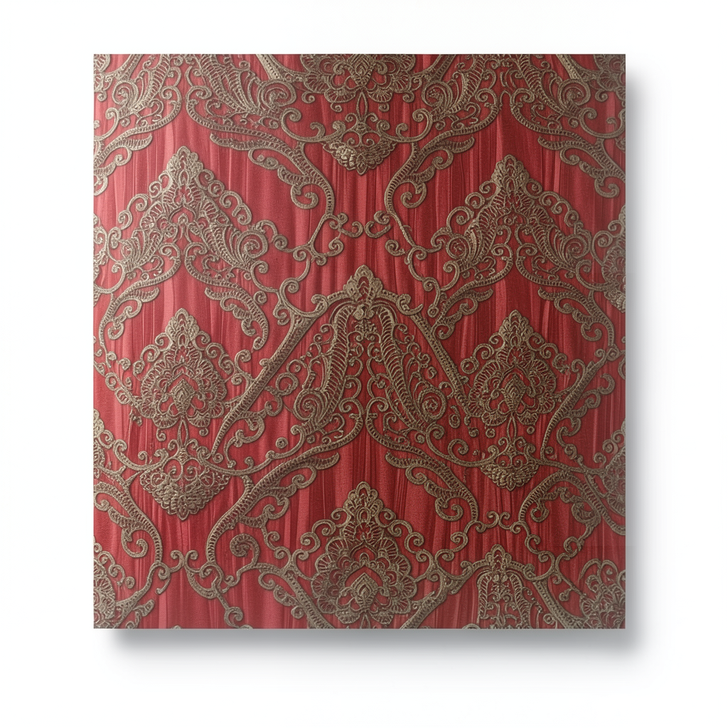 Italian Wall Decoration 10m x 0.73m Red with Beige, Model 26022