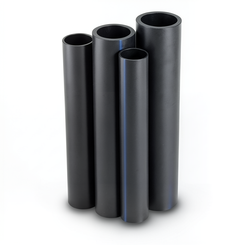 مواسير HDPE PE 63 ضغط 6 بار قطر خارجي 200 مم سمك 11.4 مم أسود