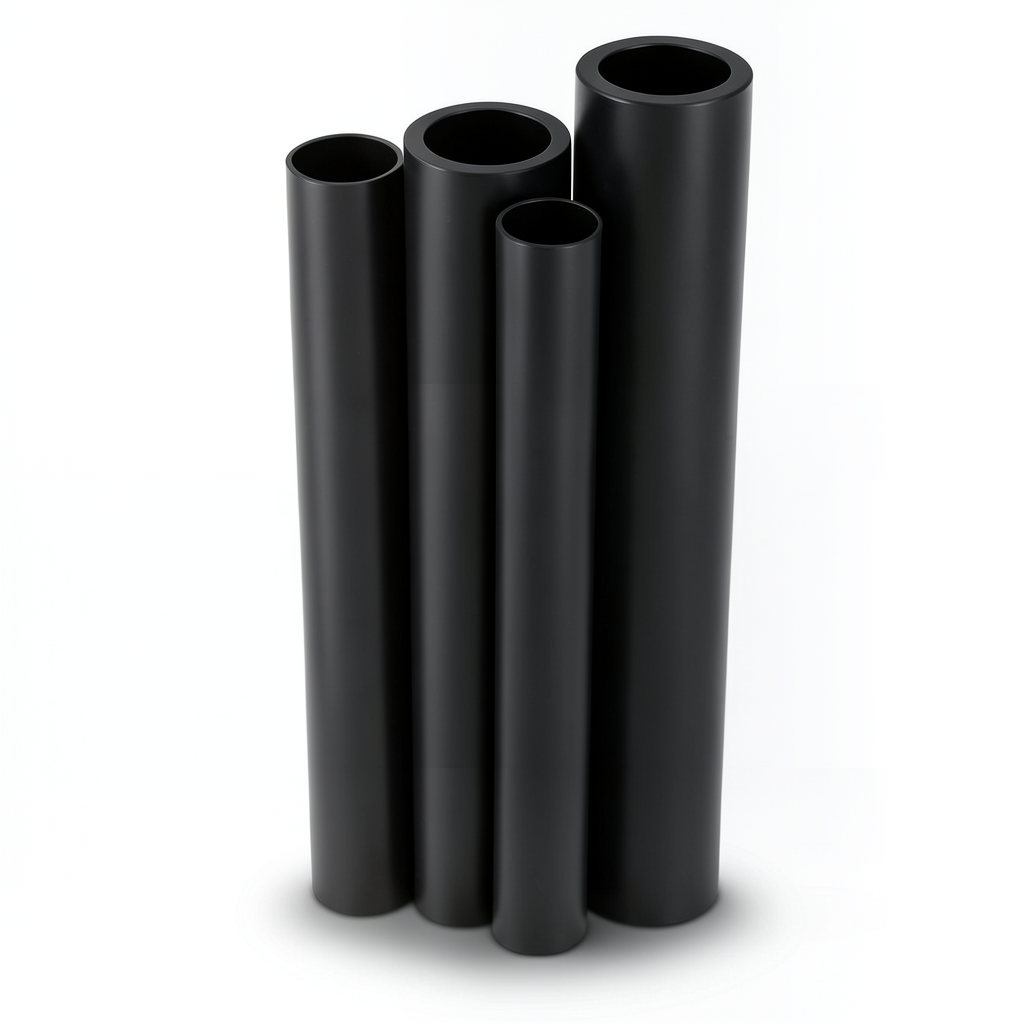 مواسير HDPE PE 63 ضغط 6 بار قطر 225 مم سمك 12.8 مم لون أسود