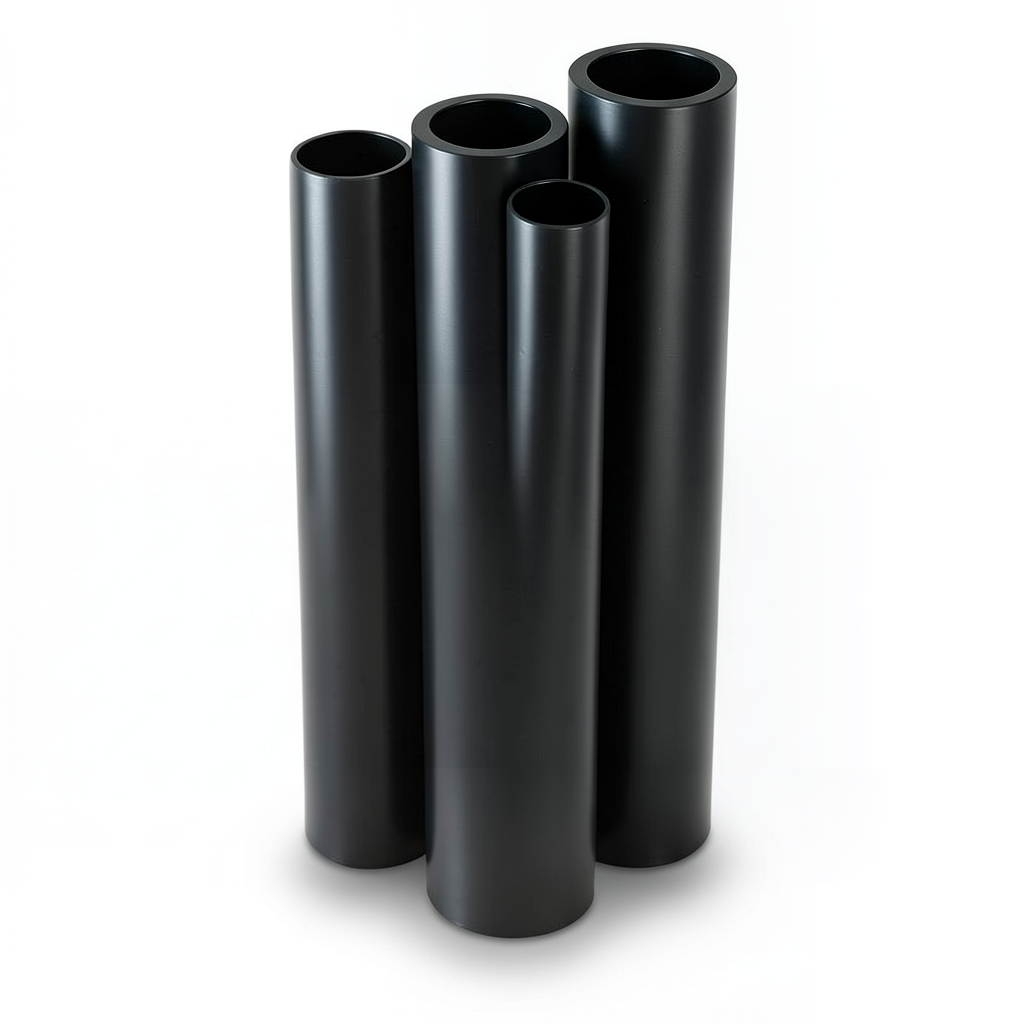 HDPE Pipes PE 63 Pressure 6 Bar Diameter 250 mm Thickness 14.2 mm Black
