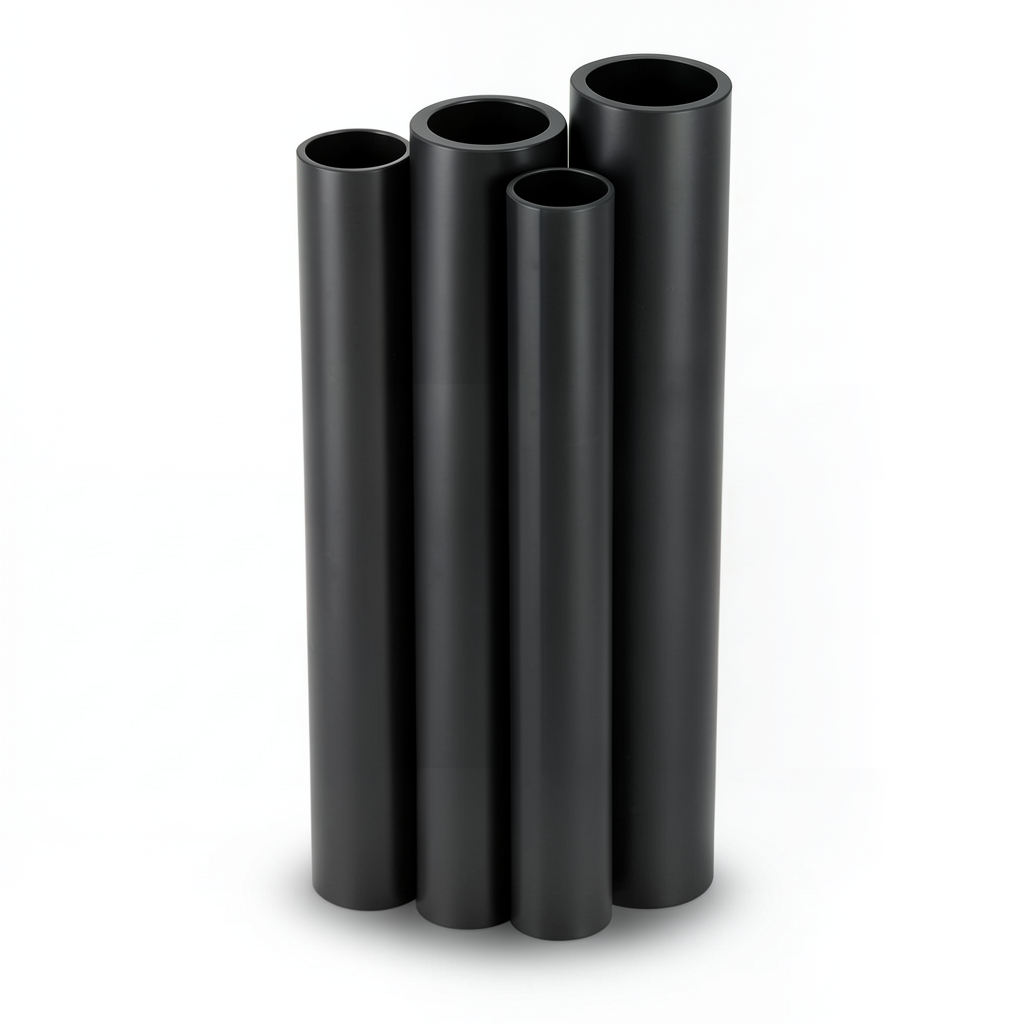 HDPE Pipes PE 63 Pressure 6 Bar Outside Diameter 200 mm Thickness 11.4 mm Black