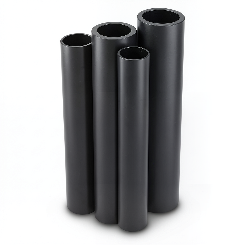 مواسير HDPE PE 63 ضغط 6 بار قطر 280 مم سمك 15.9 مم لون أسود