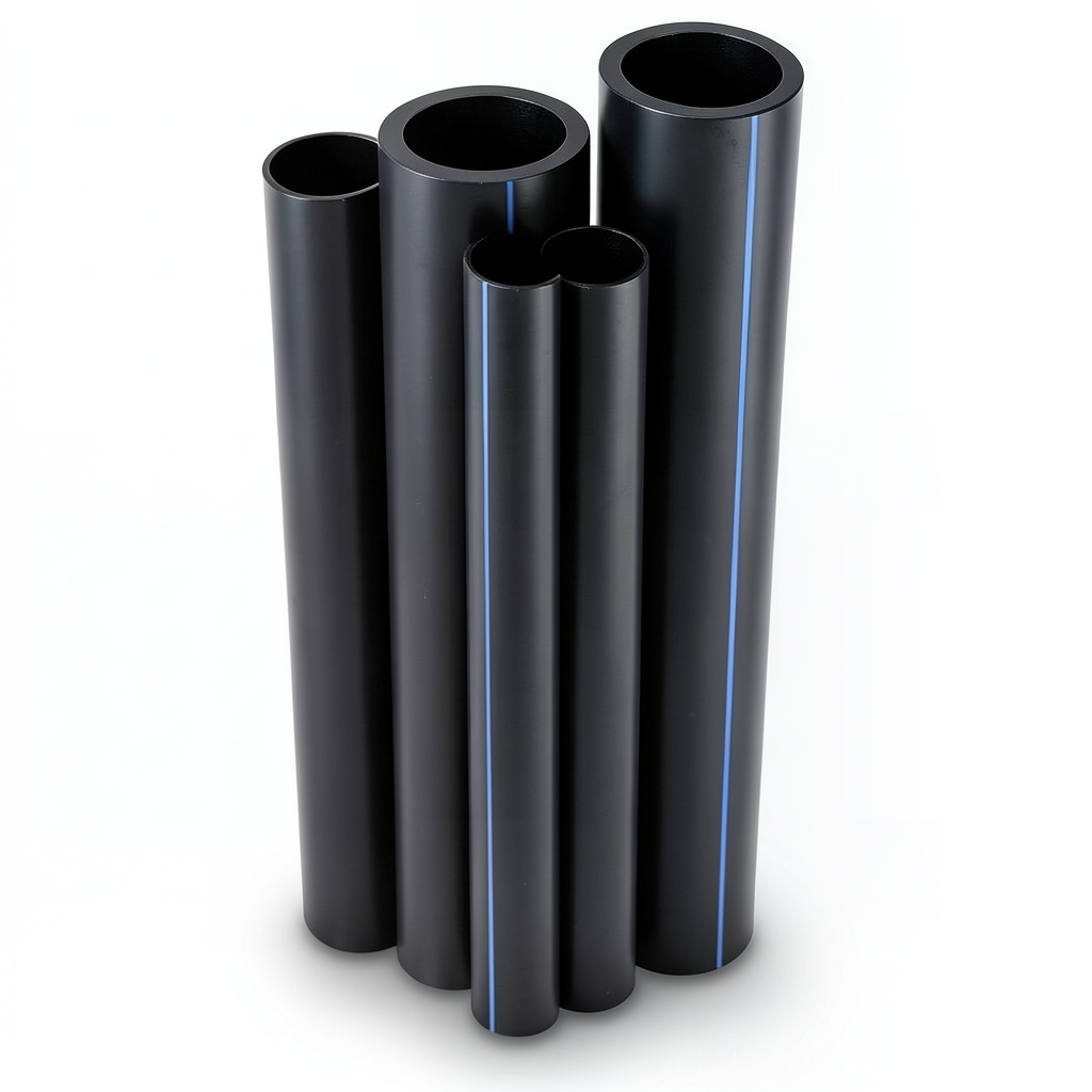 HDPE Pipes PE 80 Pressure 10 Bar 140 mm Diameter 10.3 mm Thickness Black